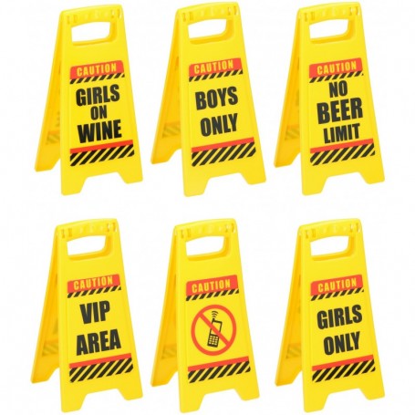 Kinky Pleasure - ED012 - Mini Warning Sings - 6 Pieces - Funny Text