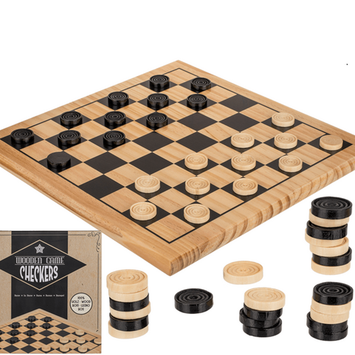 Timmy Toys - B002 - Wooden Checkers Game - 1 Piece