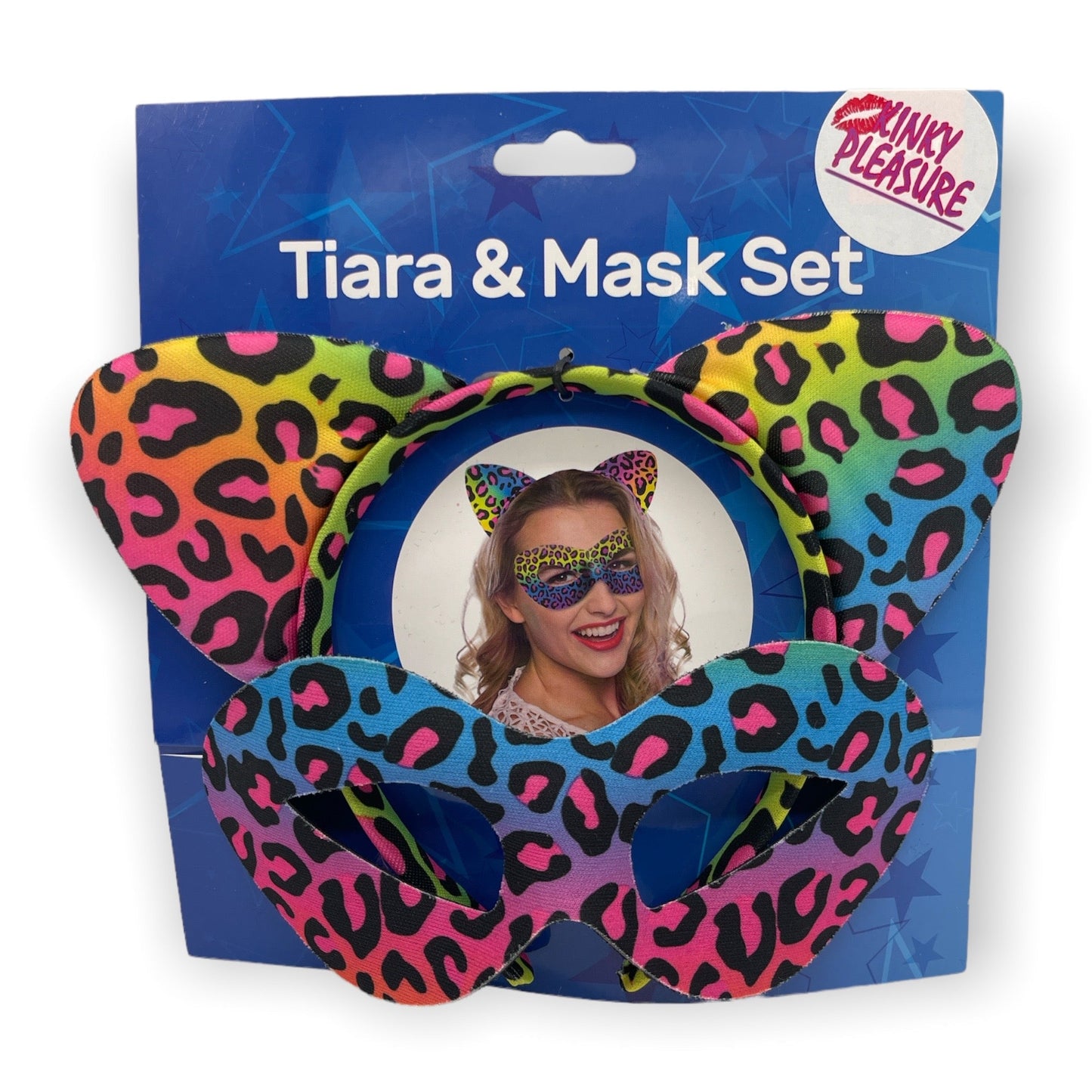 Kinky Pleasure - FT067 - Panter Mask & Tiara 2pcs - Rainbow - 1 Piece