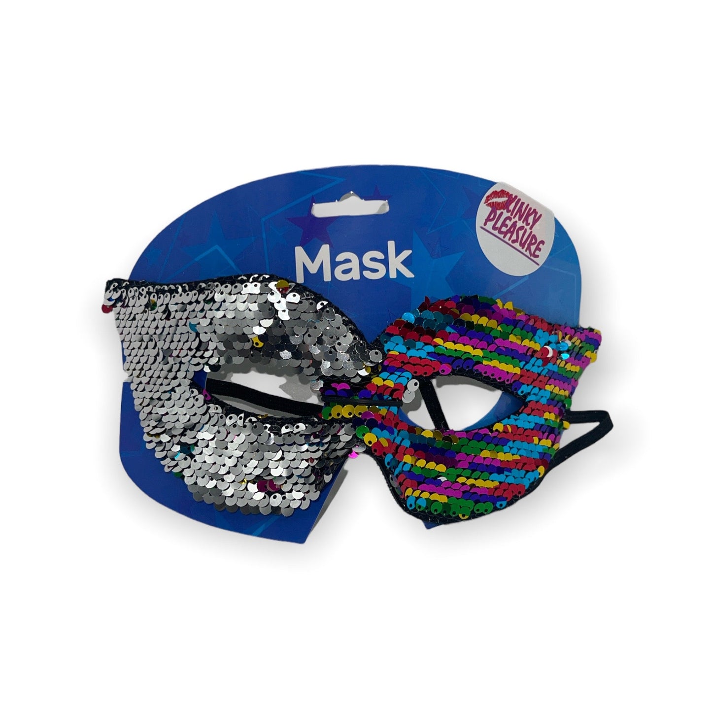 Kinky Pleasure - FT073 - Eye Mask - 2 In 1 - Rainbow & Zilver - 1 Piece