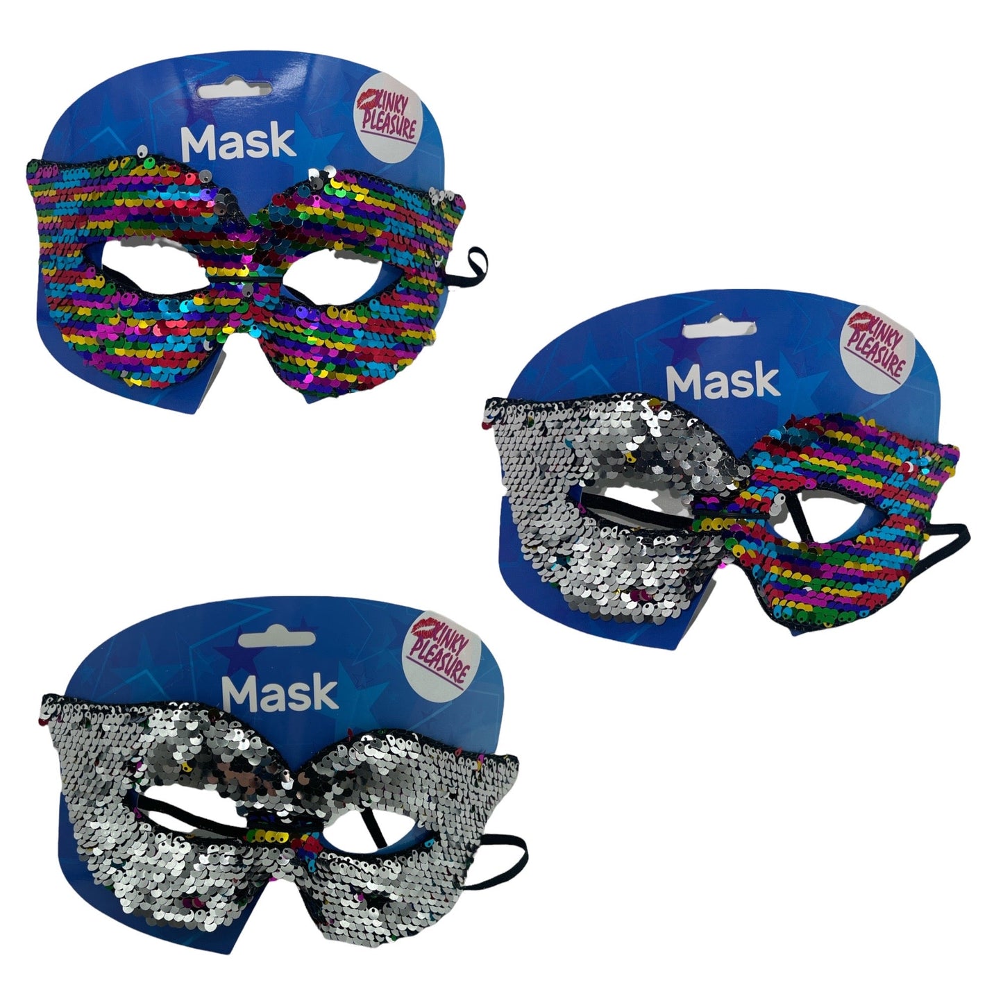 Kinky Pleasure - FT073 - Eye Mask - 2 In 1 - Rainbow & Zilver - 1 Piece