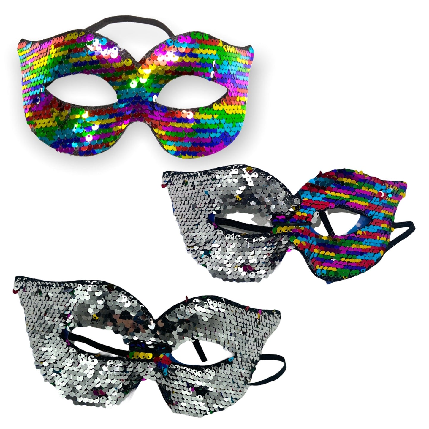 Kinky Pleasure - FT073 - Eye Mask - 2 In 1 - Rainbow & Zilver - 1 Piece