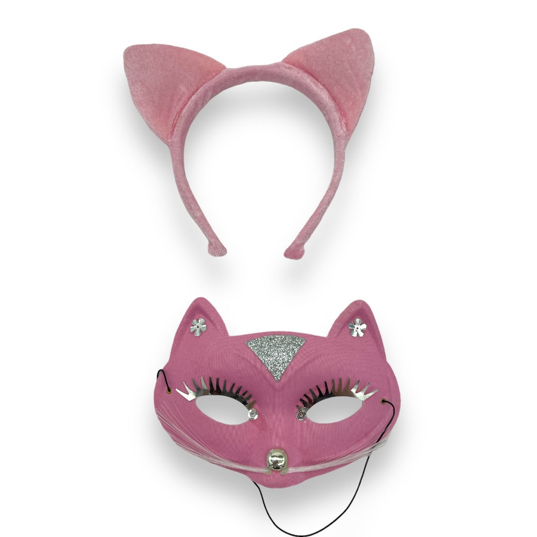 Kinky Pleasure - FT072 - Kitty Set - Mask And Diadeem - Pink