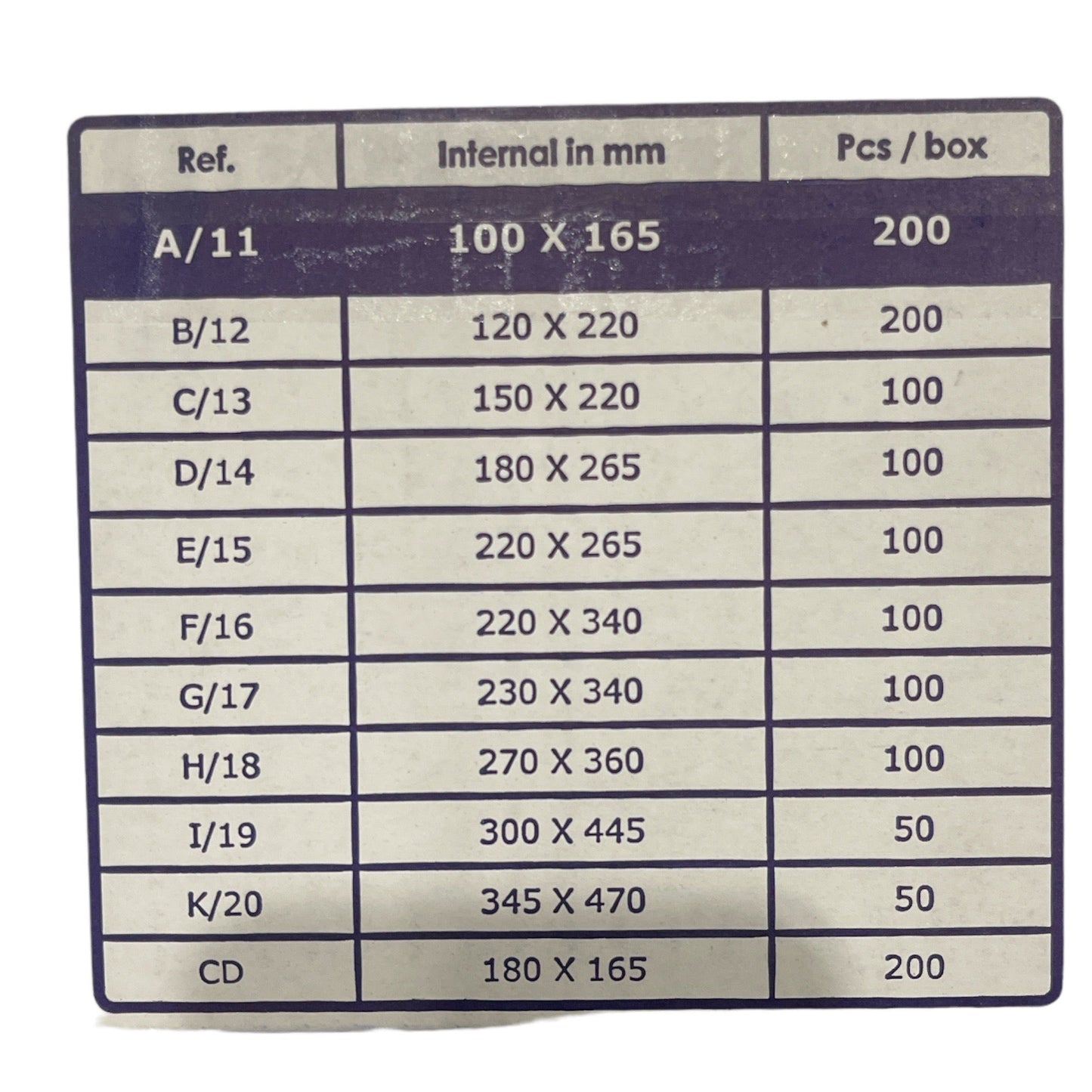 Timmy Toys - VD005 - A11 Air Cushion Envelopes - 100x165mm - 200 Pieces