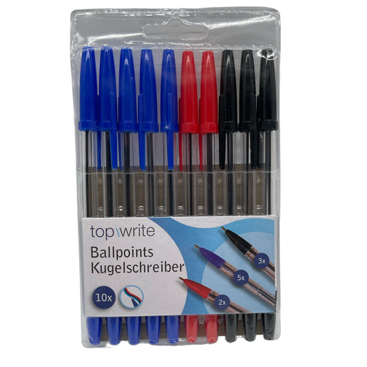 Timmy Toys - VD020 - Ballpoints Pensils 10pcs - 3 Colours - 1 Piece