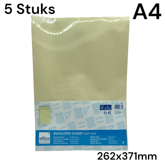 Timmy Toys - VD026 - Envelope With Sticky Strip A4 - 262x371mm - 5 Pack - 1 Piece