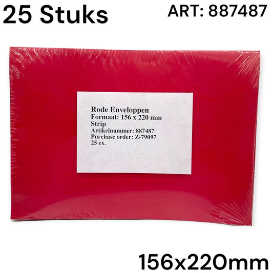 Timmy Toys - VD017 - Red Envelopes 25pcs - 156x220mm - 1 Piece