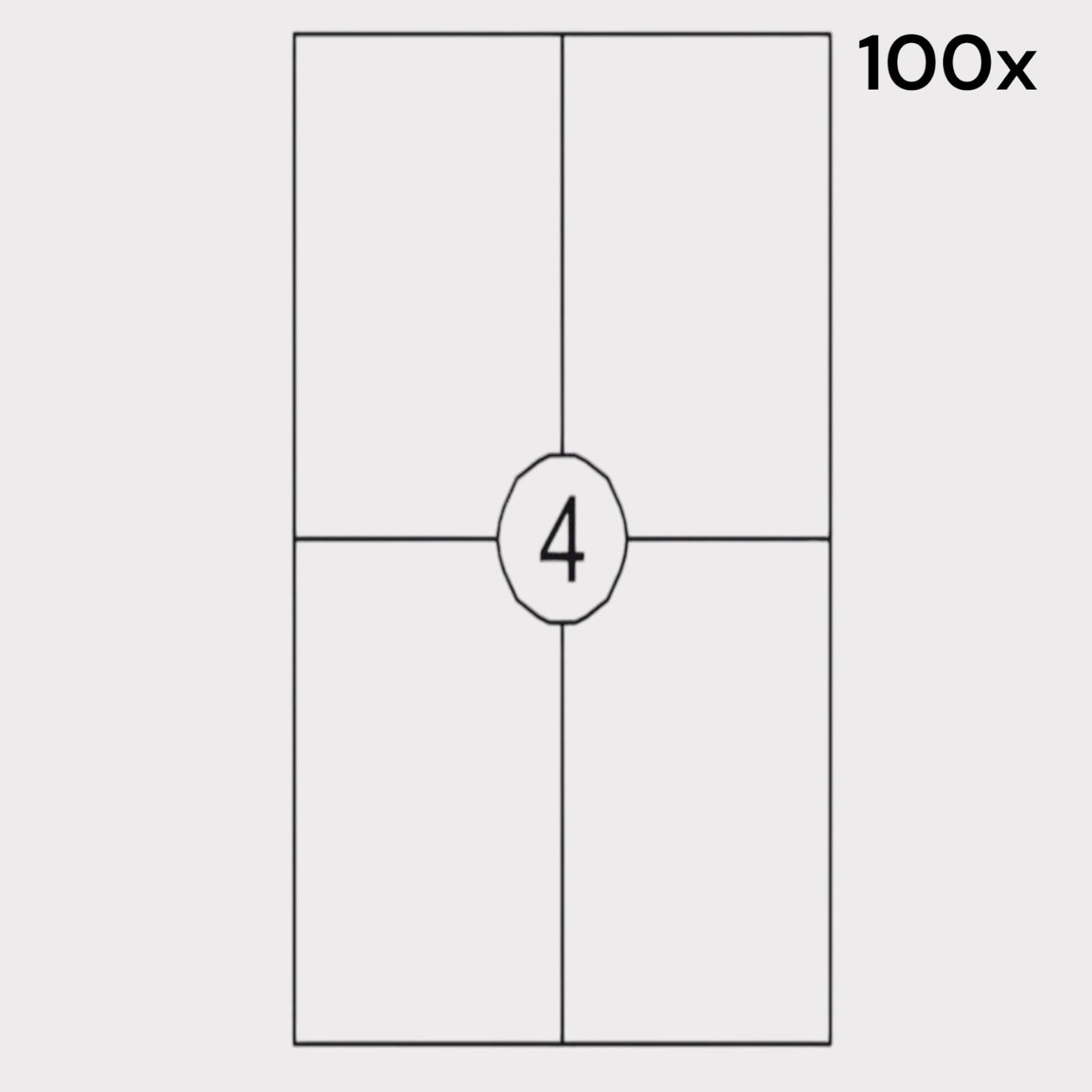 Timmy Toys - VD021 - A6 Etikets For Shipping A4 For Normal Printer - 105 x 148mm - 100 Pcs - 1 Piece