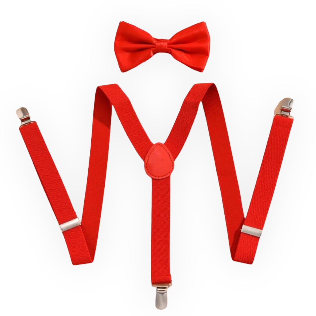 Kinky Pleasure - S002 - Suspender With Bow Tie - Red - 1 Piece