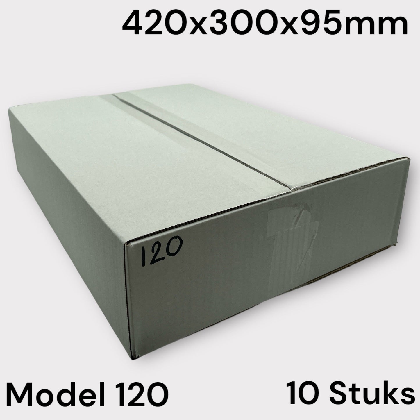 Timmy Toys - Shipping Box - White - Model 120 - 420x300x95mm - 10 Pieces