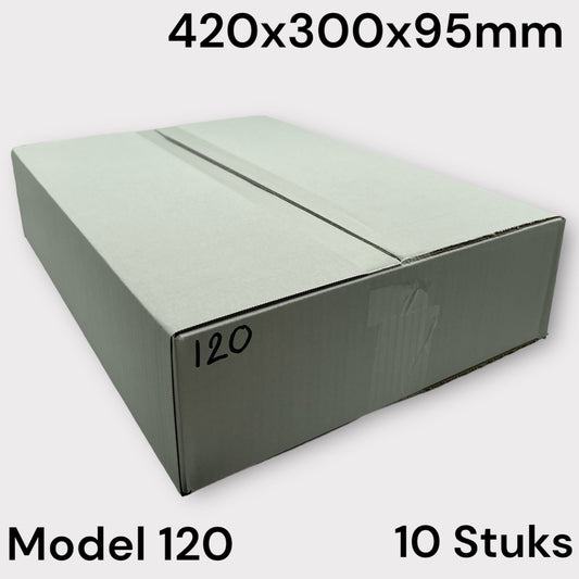 Timmy Toys - Shipping Box - White - Model 120 - 420x300x95mm - 10 Pieces