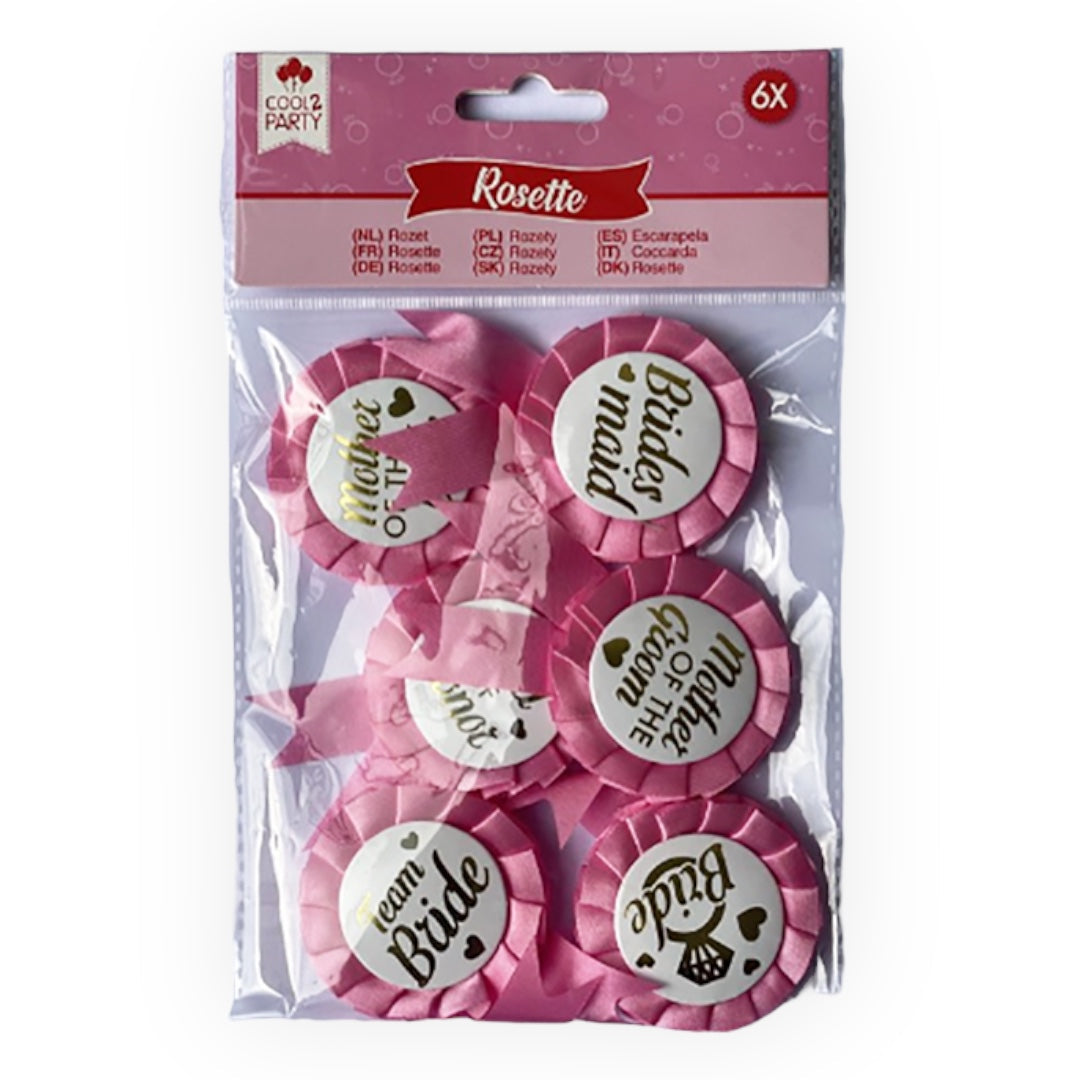 Kinky Pleasure - G006 - Bachelorette Party 6 Buttons - Pink - 1 Piece