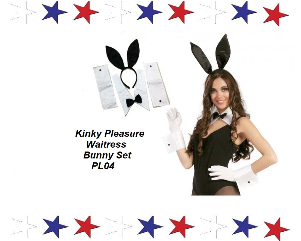 Kinky Pleasure - PL004 - Playboy Bunny Waitress Set 4pcs - 1 Piece