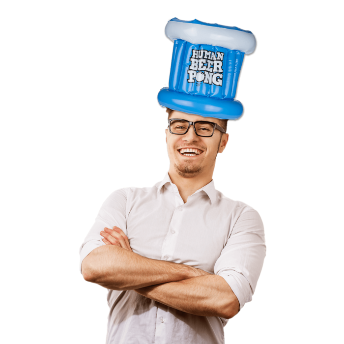 Timmy Toys- B036 - Human Beer Pong Hats 2pcs - Red & Blue - 1 Piece