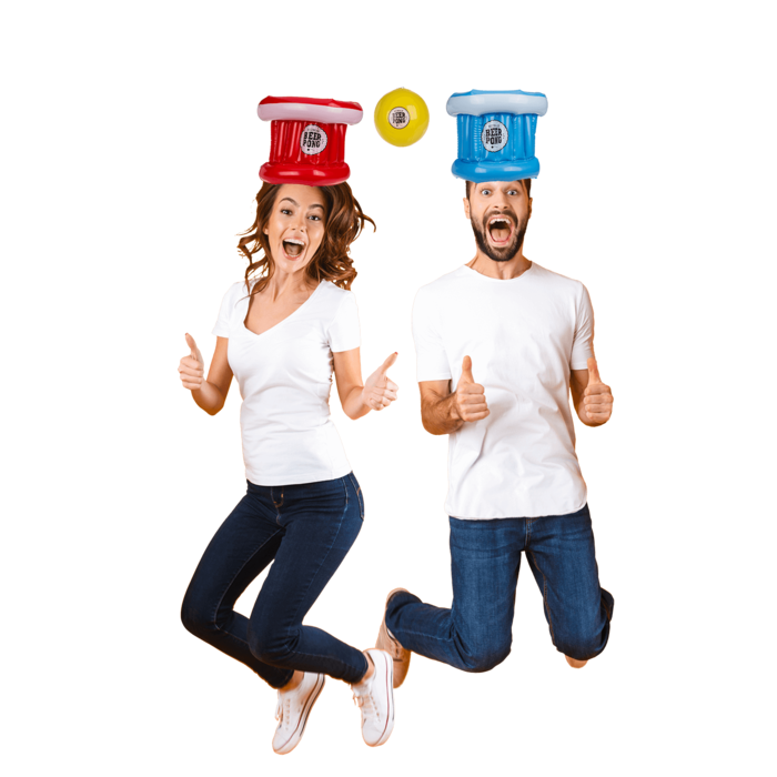 Timmy Toys- B036 - Human Beer Pong Hats 2pcs - Red & Blue - 1 Piece