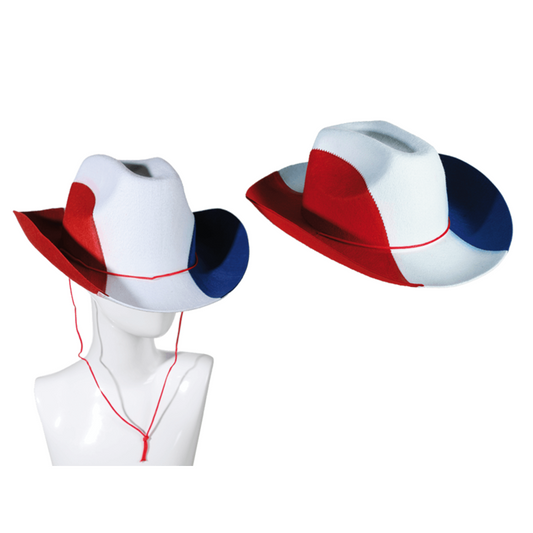 Timmy Toys - B017 - French Flag Desing Cowboy Hat - 1 Piece