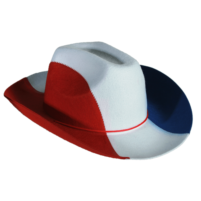 Timmy Toys - B017 - French Flag Desing Cowboy Hat - 1 Piece