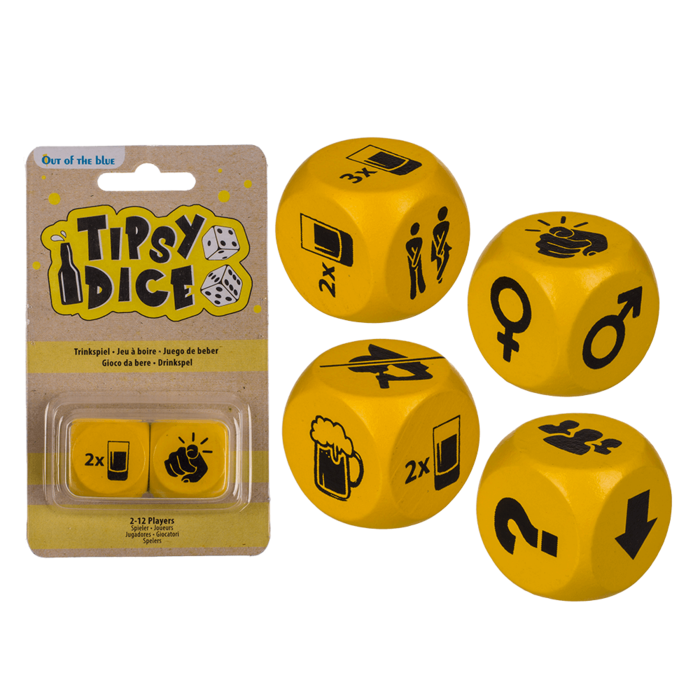 Timmy Toys - B026 - Beer Game Dice 2pcs - Yellow - 1 Pair