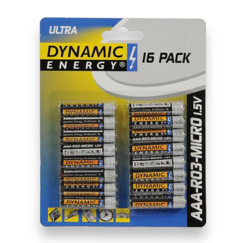 Timmy Toys - ED037 - Dynamic Energy - Batteries AAA - zink - 1.5V - 16 Pieces