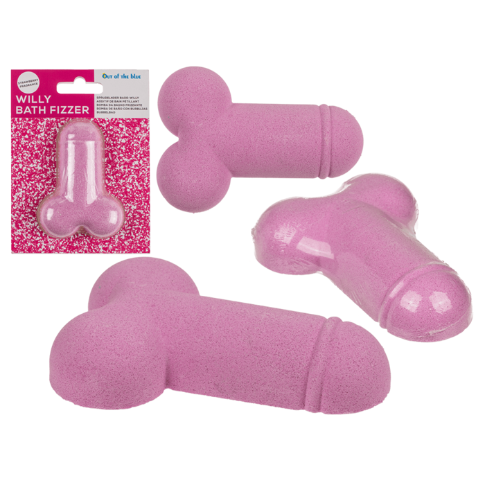 Kinky Pleasure - OB022 - Bath Bomb Penis - Pink - Strawberry Flavour - 1 Piece