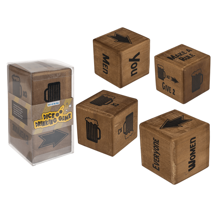 Timmy Toys - B035 - Beer Game Dice XXL - Made of Wood - 2pcs in box