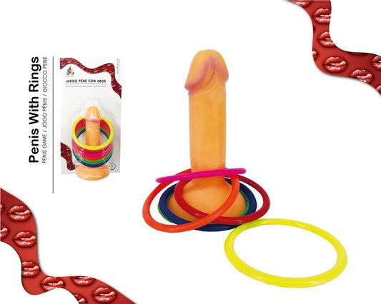 Kinky Pleasure - PL022 - Penis With Trowing Rings - 1 Piece