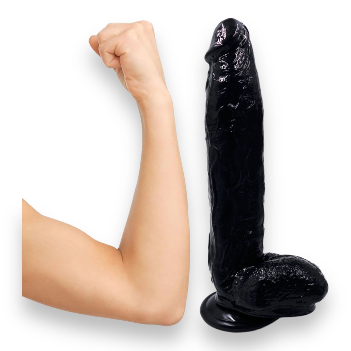 Power Escorts - BR229 Black - Monster John 10,9'' Mega Realistic Dildo 28 CM