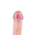 Power Escorts - BR338 - Textured Penis Sleeves – 2-Pack Clear Blue