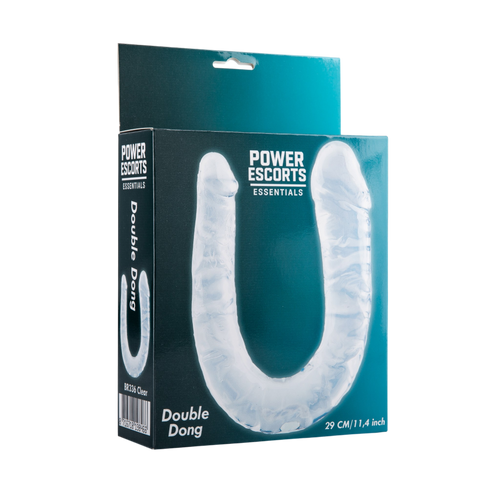 Power Escorts - BR336 Clear - Double Dong – 29 cm / 11.4 Inch - Realistic Double Dildo
