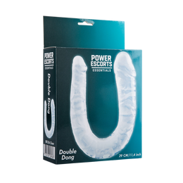 Power Escorts - BR336 Clear - Double Dong – 29 cm / 11.4 Inch - Realistic Double Dildo