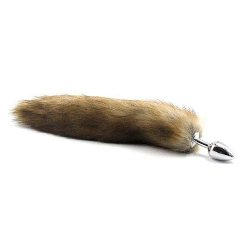 Toysforlovers Foxtail Metal Plug Brown Tail - Length 7 Cm  - Dia 2,5 CM