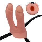 Lovetoy - 10LV3005 - Hollow Strap-On Double Penetrator 6” – 18 cm Adjustable Unisex Harness, Waterproof PVC