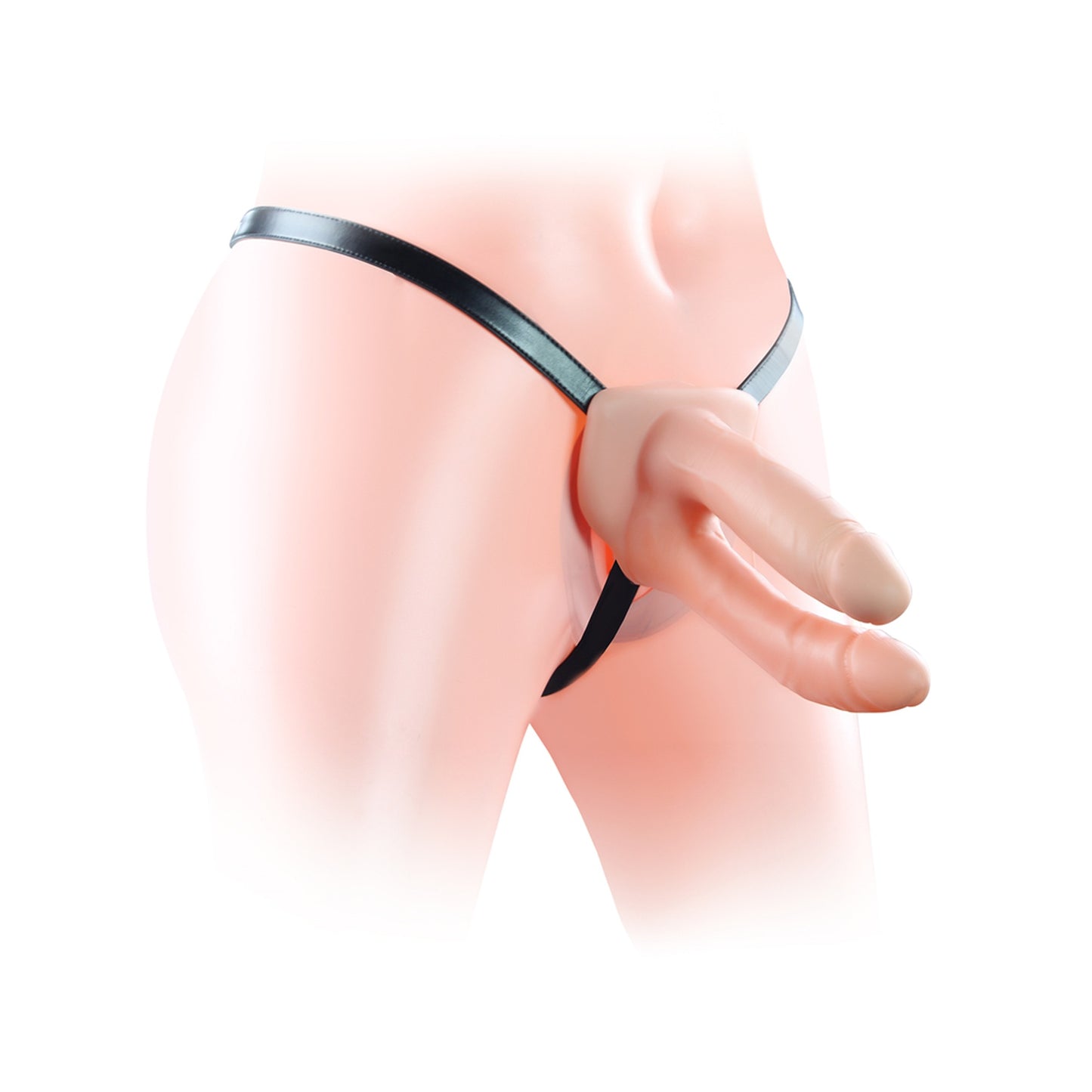 Lovetoy - 10LV3005 - Hollow Strap-On Double Penetrator 6” – 18 cm Adjustable Unisex Harness, Waterproof PVC