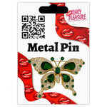 Kinky Pleasure – KPB093 – Metal Pin – Butterfly with Green Gems