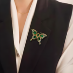 Kinky Pleasure – KPB093 – Metal Pin – Butterfly with Green Gems