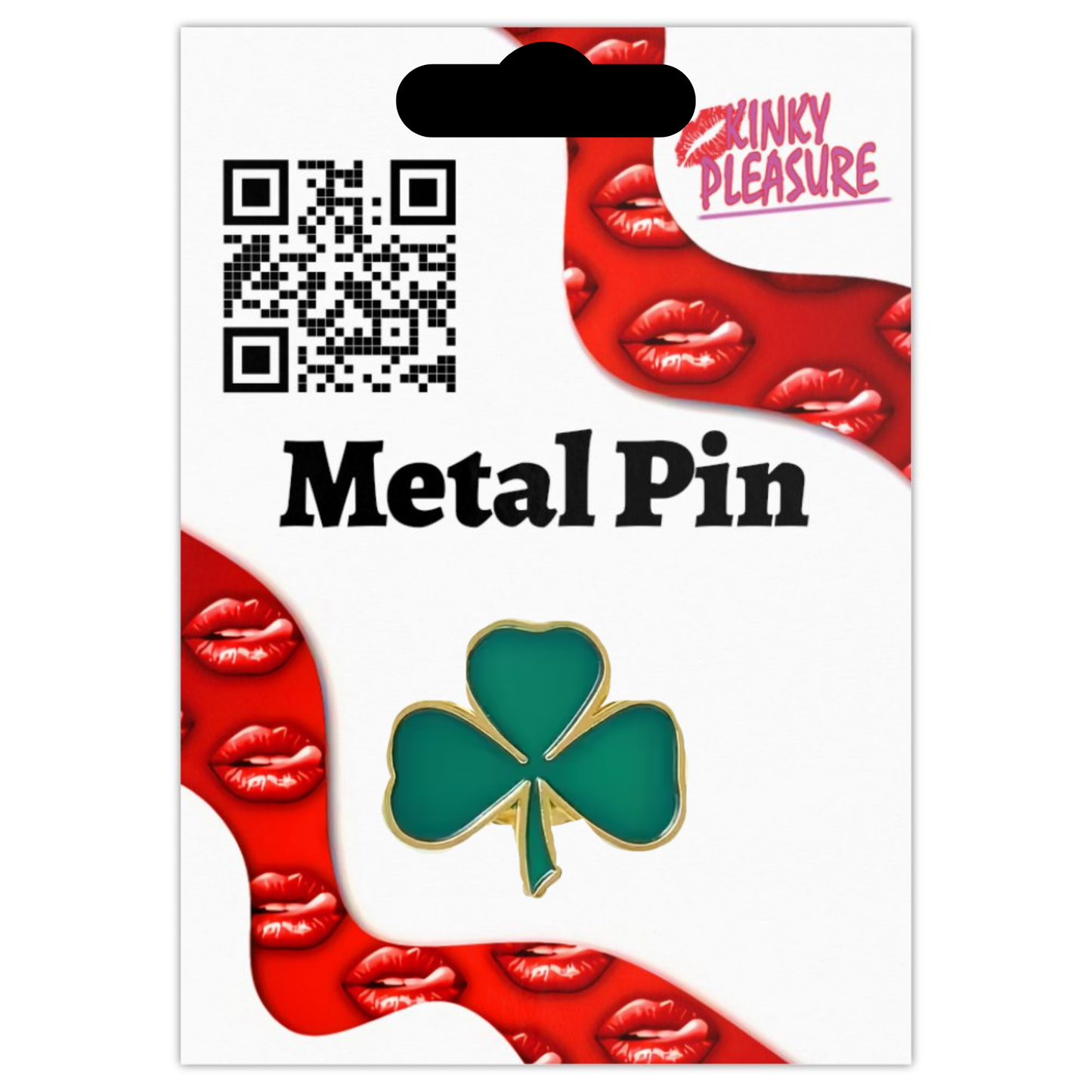 Kinky Pleasure - KPB094 - Badge / Pin - Shamrock Lucky Flower Green Small