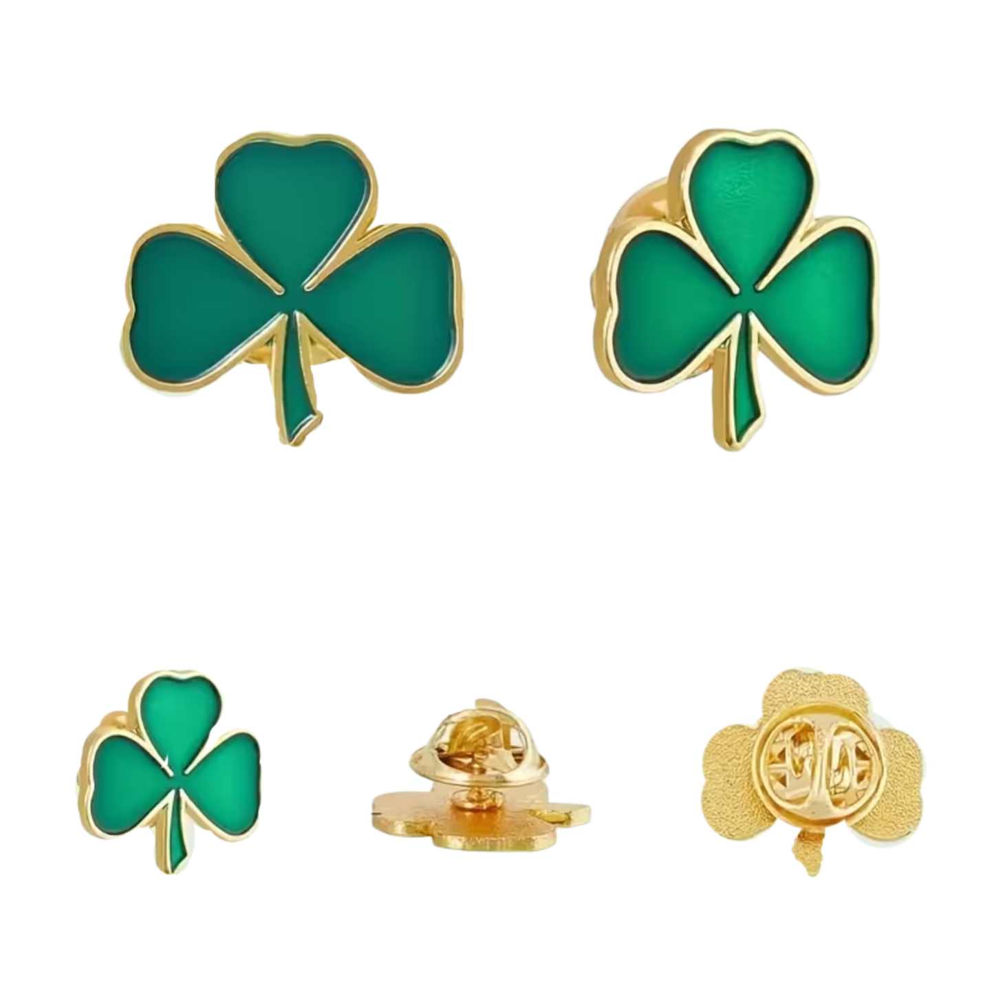 Kinky Pleasure - KPB094 - Badge / Pin - Shamrock Lucky Flower Green Small