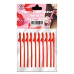 Kinky Pleasure - KP007 - Penis Straws - 10pcs - Red - New Package