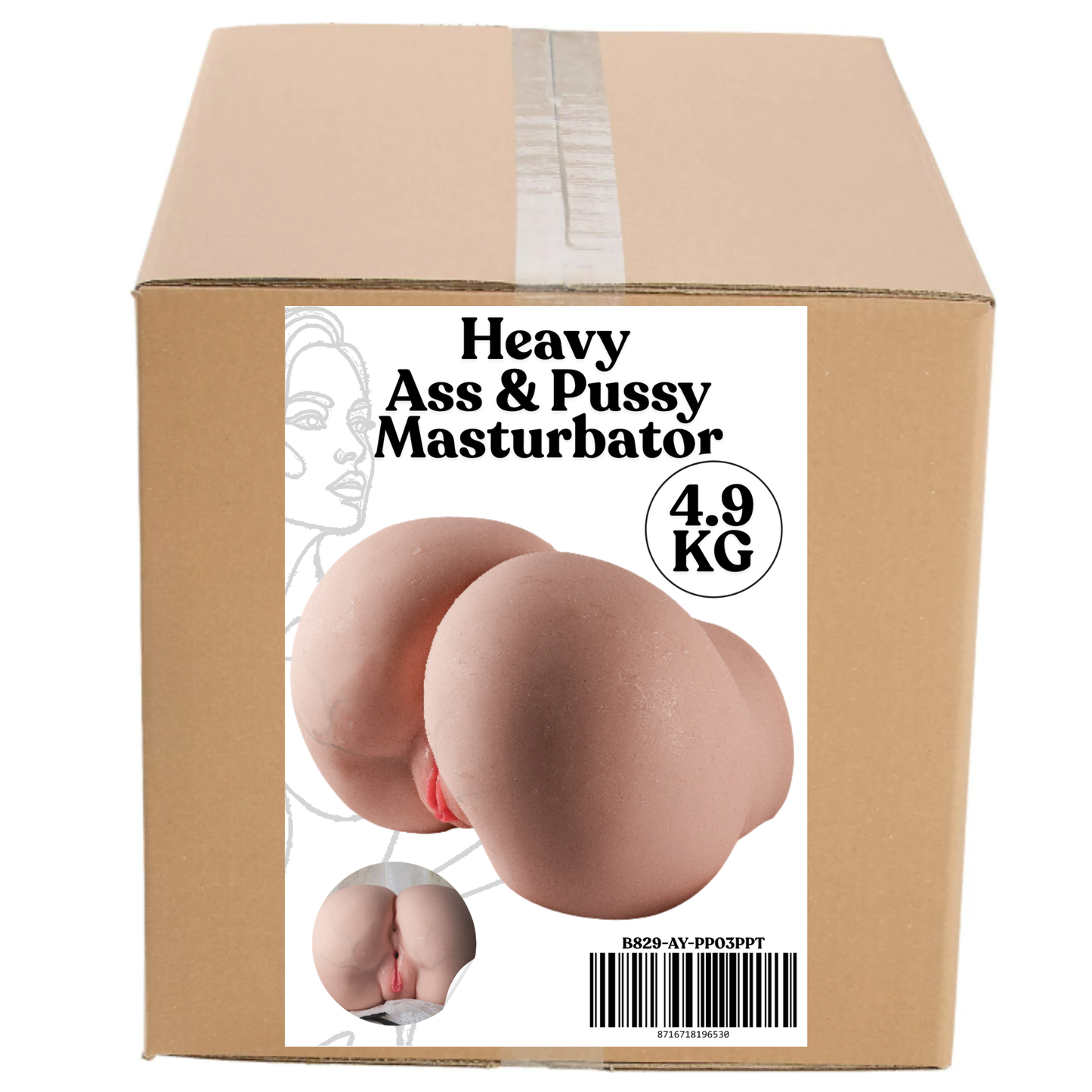 Pussy & Ass Masturbator – 4.9 kg Heavy Dual Entry Realistic Masturbator – Premium Adult Body Toy