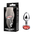 Power Escorts - BR137 - Metallic Anal Plug With Stone - 3 Sizes - 7 Colours