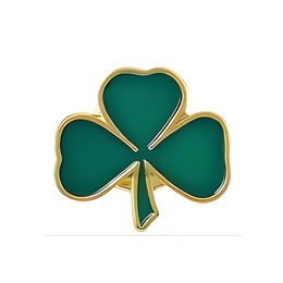 Kinky Pleasure - KPB094 - Badge / Pin - Shamrock Lucky Flower Green Small