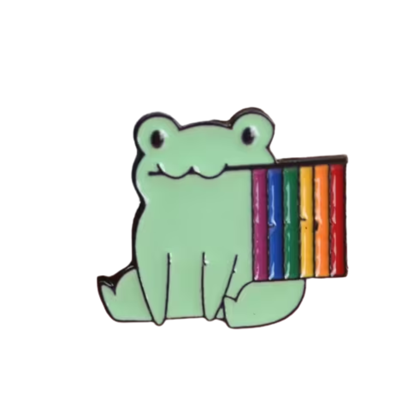 Kinky Pleasure – KPB095 – Metal Pin – Frog with Rainbow Flag