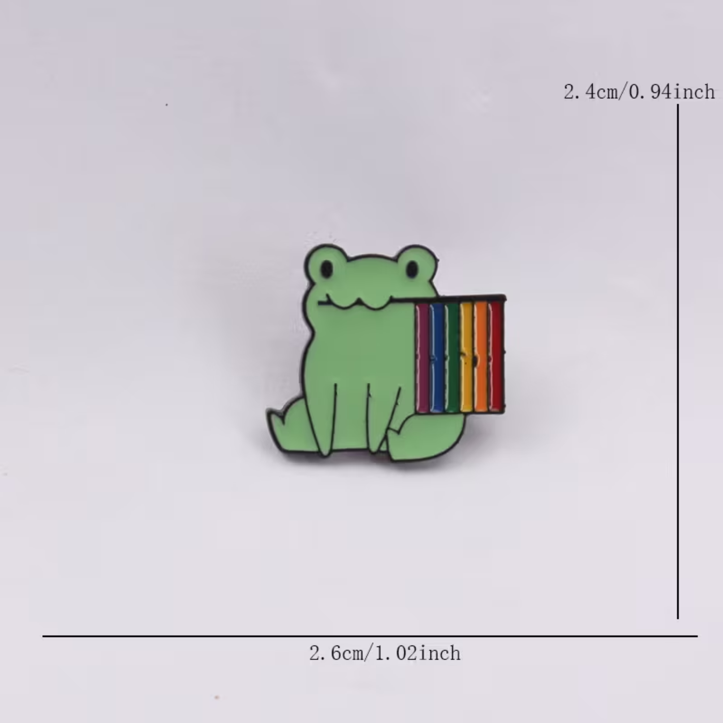 Kinky Pleasure – KPB095 – Metal Pin – Frog with Rainbow Flag