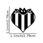 Kinky Pleasure – KPB083 –  Metal Pin -  Striped Bat Heart - Gothic Black & White Design