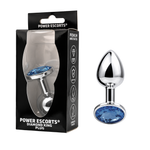 Power Escorts - BR137 - Metallic Anal Plug With Stone - 3 Sizes - 7 Colours