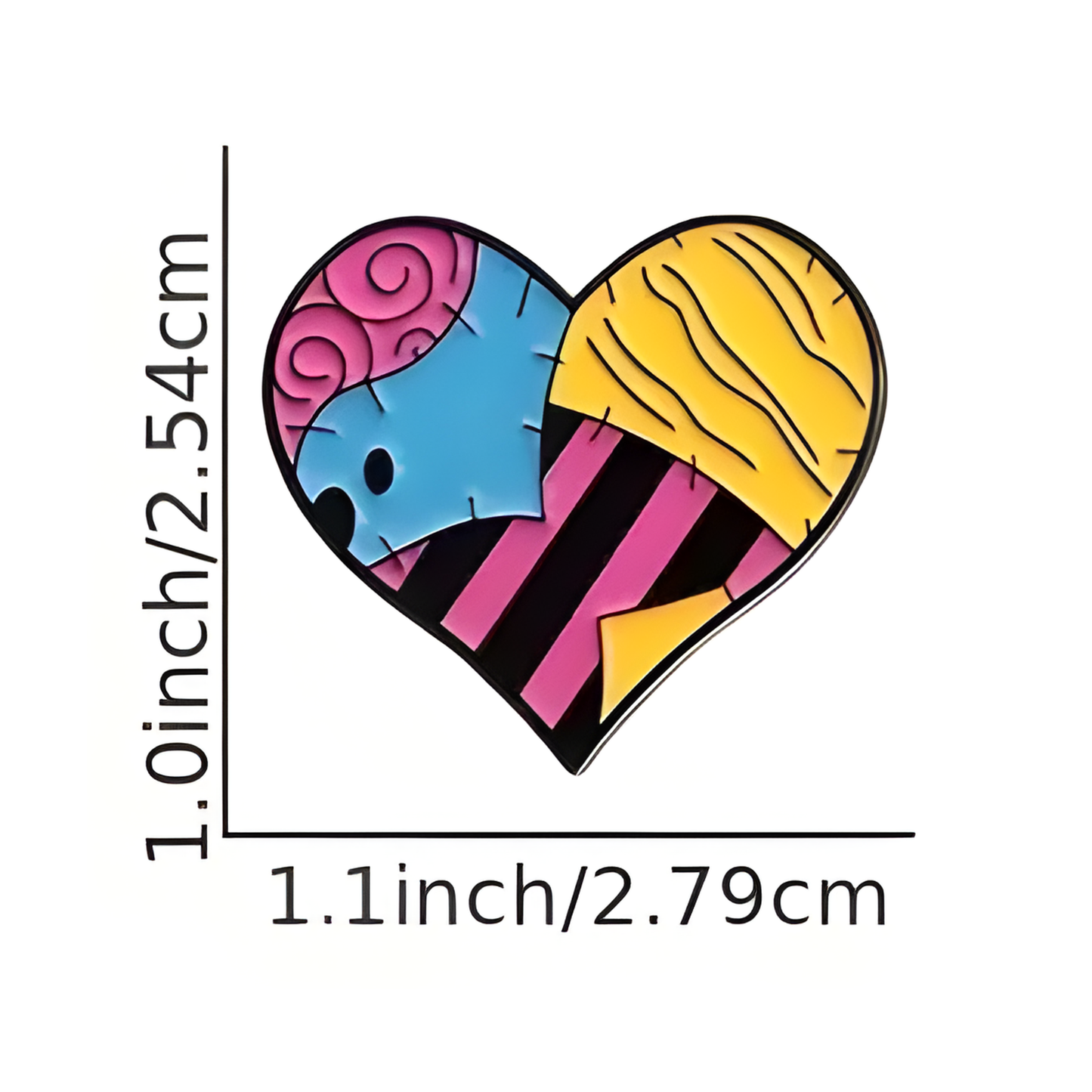 Kinky Pleasure – KPB085 –  Metal Pin - Love in Fragments – Multi Color Stitched Design