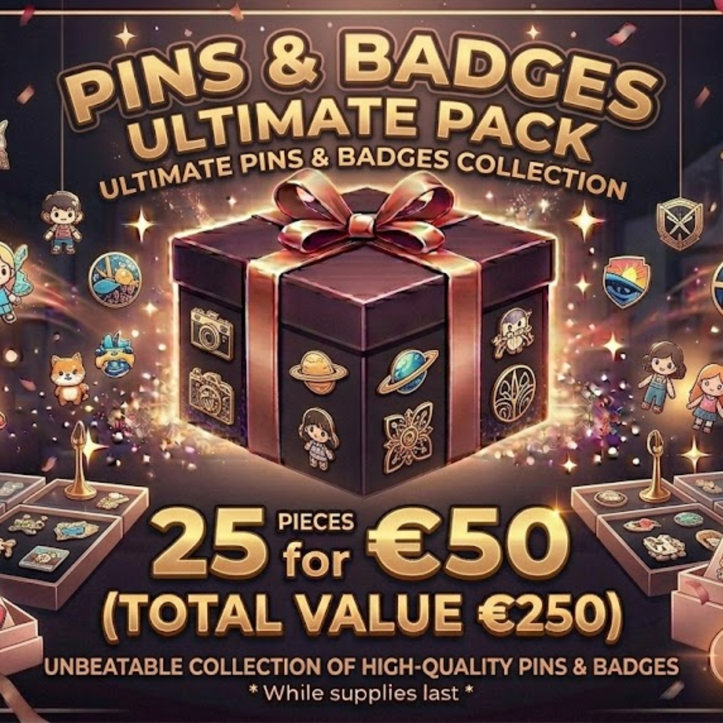 Kinky Pleasure - MYSTERY PACK - Pins & Badges – 25 Pieces Collector Surprise