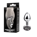 Power Escorts - BR137 - Metallic Anal Plug With Stone - 3 Sizes - 7 Colours