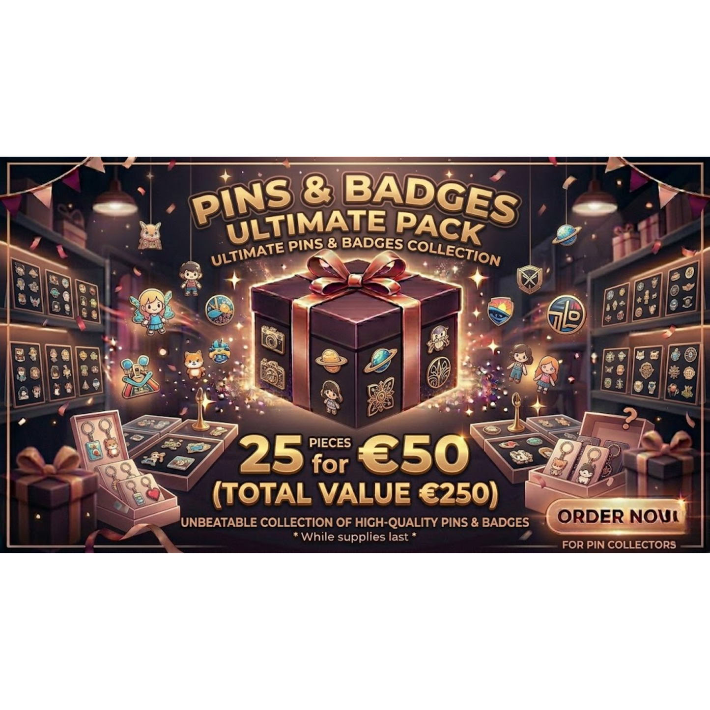 Kinky Pleasure - MYSTERY PACK - Pins & Badges – 25 Pieces Collector Surprise