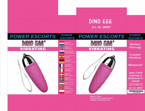 Power Escorts - BR67 - Dino Egg - Mini Vibrator - Pink